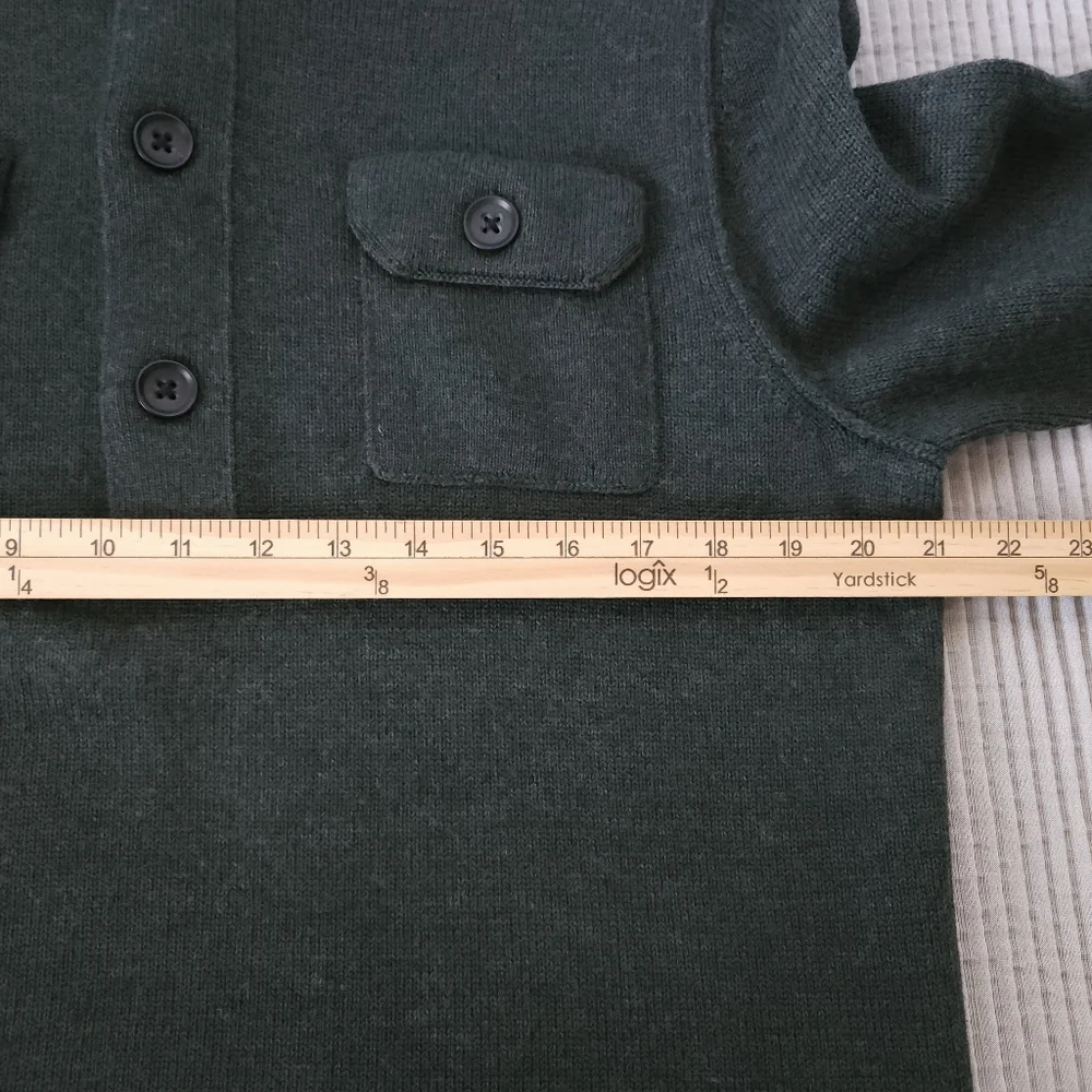 Banana Republic Merino‎ Wool Military Sweater Meduim Green Gorpcore Utility